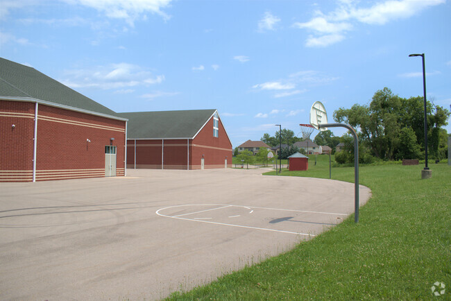 Walnut Creek Middle School back basketball courts in West Bloomfield.