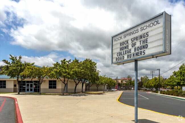 The signage of the Rock Springs Elementary School in Escondido.