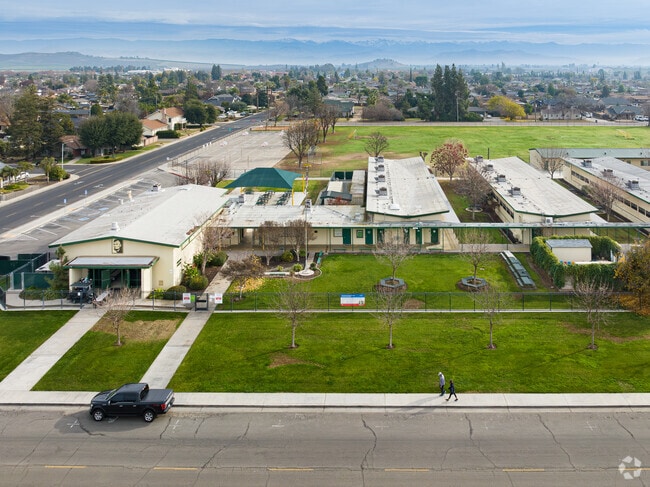 Looking East from Lincoln Elementary School towards the Sierra Nevada foothills.