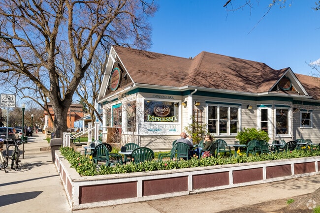 Locals love enjoying the outdoor patio at Goody's Soda Shop in the North End.