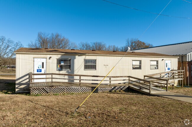 Strayhorn High School in Tate County makes use of portable buildings.