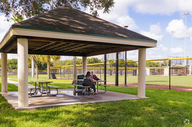 Monet locals can enjoy a shaded lunch in the Palm Beach Gardens park pavillion.