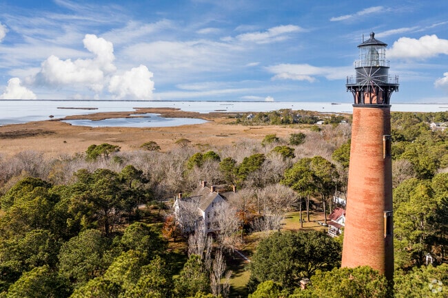 The Currituck Beach Lighthouse in Corolla overlooks the Outer Banks.
