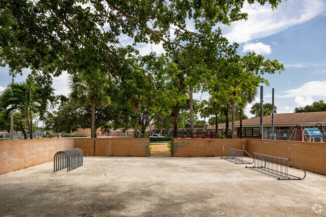 Golden Terrace Elementary School in Naples has bike racks for students.
