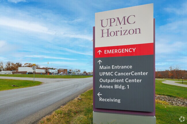 UPMC Horizon a hospital in Farrell signage to help residents navigate.