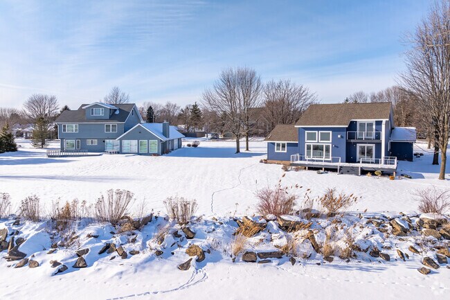 A hadful of water front homes are able to enjoy the sunrises over the bay of Green Bay.