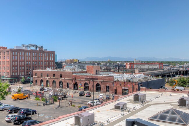 Western view from roof (Coors Field and Rocky Mountains).