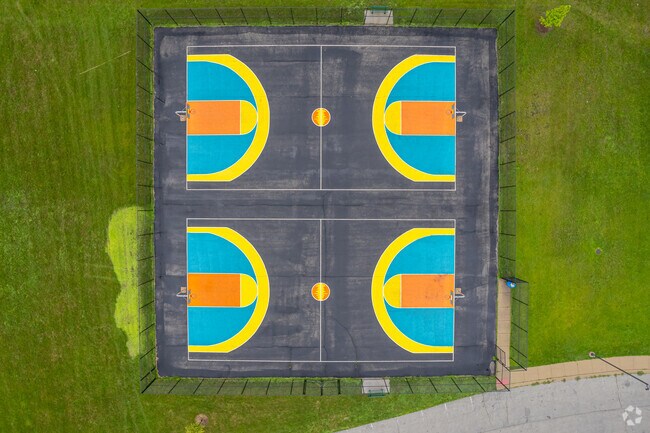 Outside of the Harold Murphy Center are two full basketball courts that serve Markham.