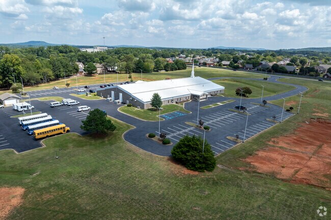 Rear of Madison Baptist Academy in Madison Alabama.