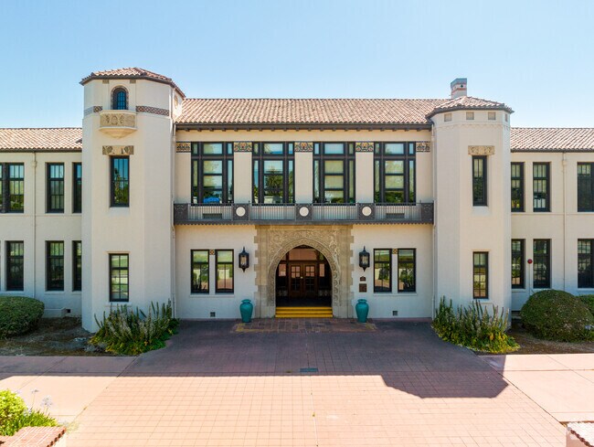 Entrance Of The Herbert Hoover Middle School In The Cory Neighborhood.