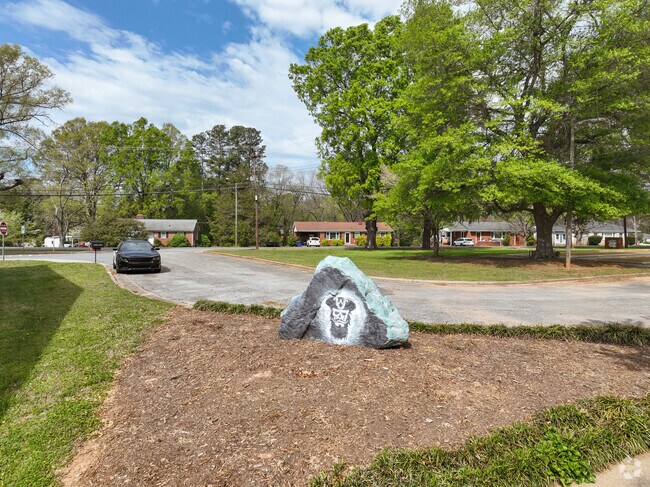 Show you school spirit on the rock on the campus of Asbury Academy.