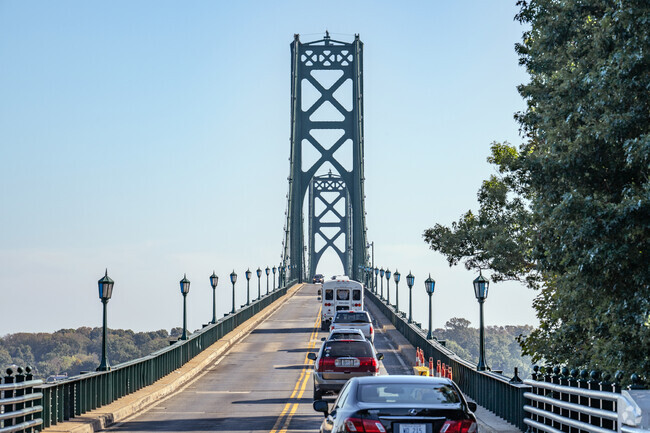 The Mount Hope Bridge is a civil engineering landmark in he Mount Hope - Hopeworth neighborhood.