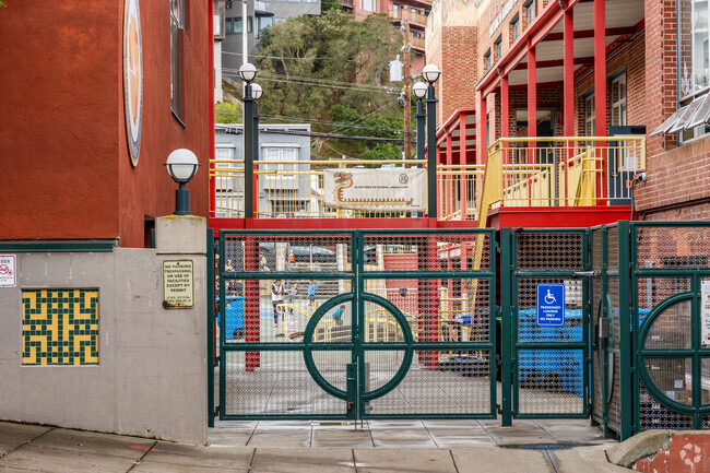 Yu (Alice Fong) Elementary has a large central courtyard.