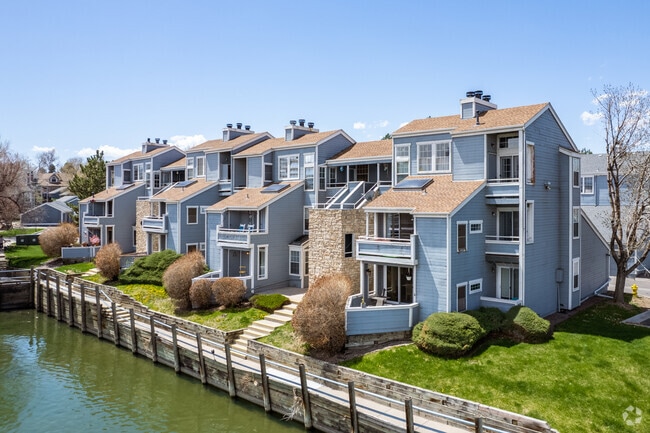 Residents can pick from lakeside condominiums on Hidden Lake in East Westminster, CO.