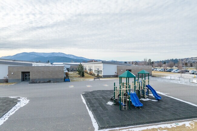 Liberty Creek Elementary offers a small playground for its students behind the school.