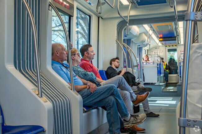 Lightrail offers car free commutes for Genesis Park residents.