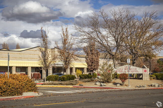 The front exterior of Lou Mendive Middle School.