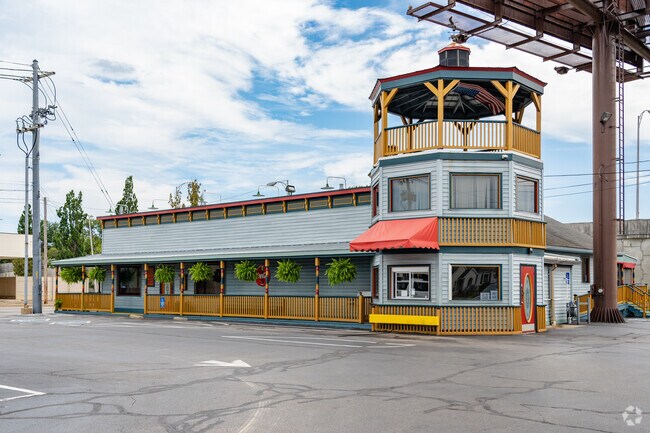 You'll find that Turoni's Pizza has a fun and colorful exterior with delicious cuisine inside.