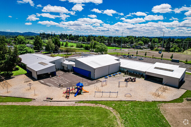 Aerial view of Lenox Elementary School Playgrounds in Rock Creek.