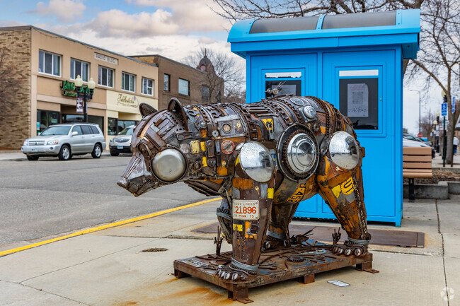 Many sculptures and art installations decorate the streets of downtown Bemidji.