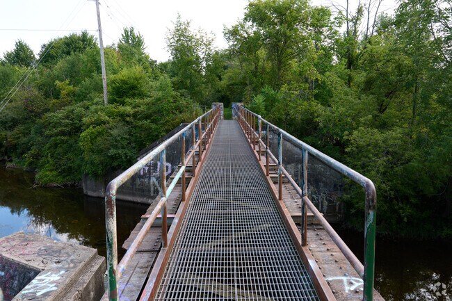 Adventurous Hilton residents cross the trestle at Salmon Creek Park.