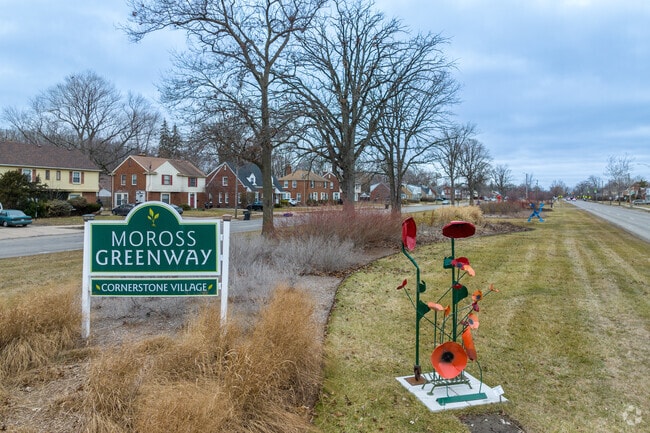 The Moross Greenway signage.