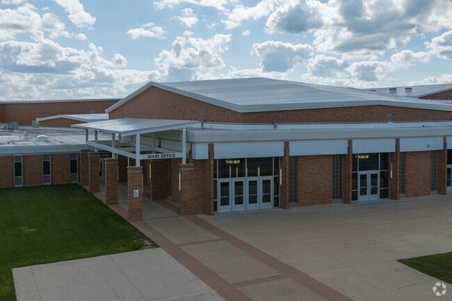 The main entrance to St. Johns High school in central Clinton County.