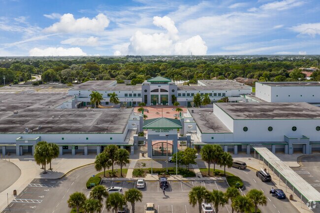 A bird's eye view of Jupiter Community High School in the Jupiter Town Hall neighborhood.