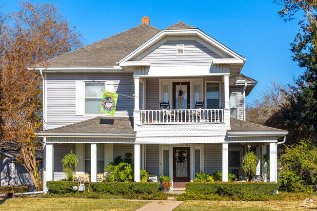 A historic Craftsman-style house stands proudly in Royse City, showcasing its proud history.