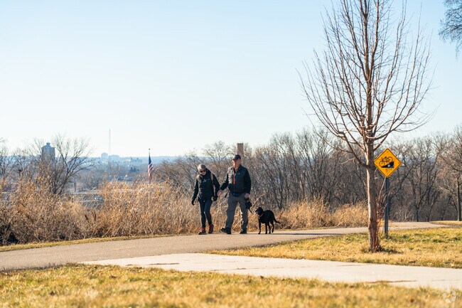 Ridgeway Parkway Park in the North East Park neighborhood has a stunning view of downtown.