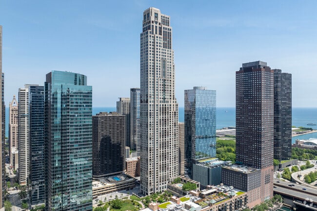 Luxury high-rises tower over Mag Mile offering residents lakefront views from the sky.
