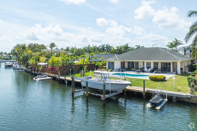 Waterfront homes in Hallandale Beach often feature spacious yards and private docks.