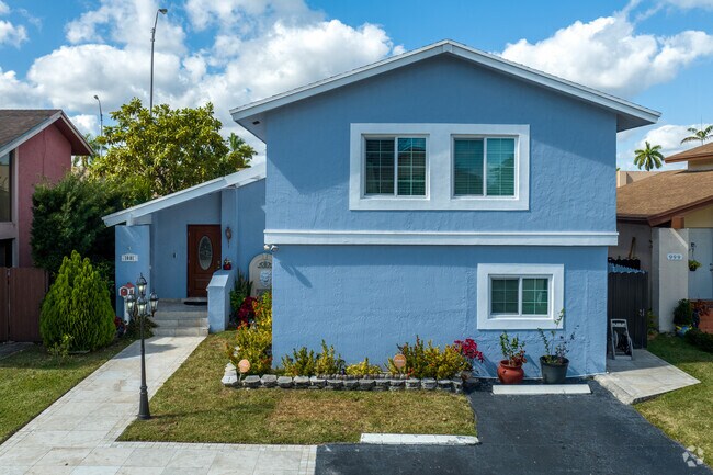 Traditional-style homes in Fontainebleau Park West are modestly priced.