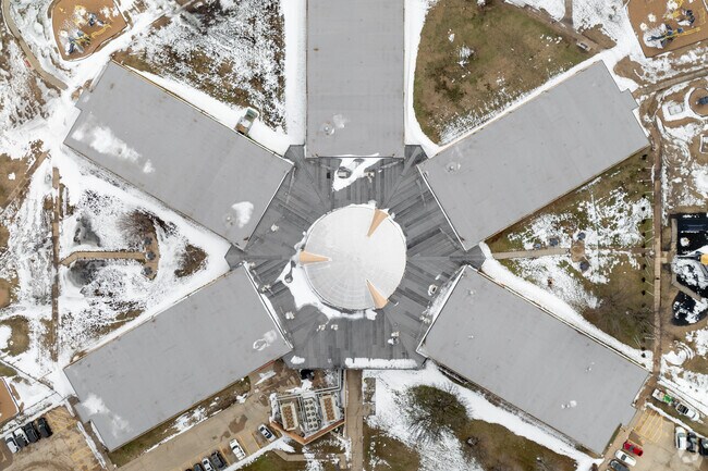 This is a top down view of Woodman Elementary School.
