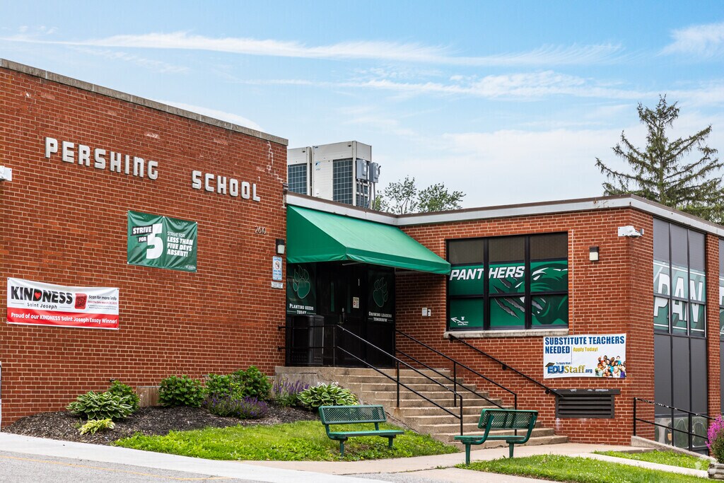 At Pershing Elementary, 42% of students scored at or above the proficient level for math, and 47% scored at or above that level for reading.