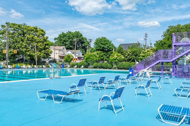 Waterworks Park features a pool that serves as the hub of Norwood in the summer.
