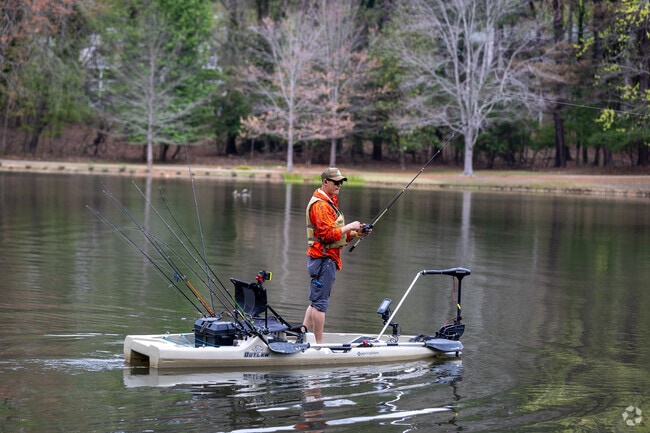 A quiet day on the water in Martins Lake Park in the Horseshoe Bend community.
