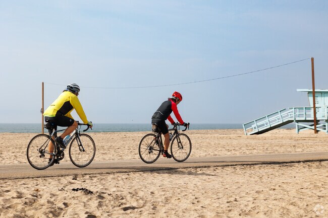 Take a long bike ride on the beach through El Segundo, CA.