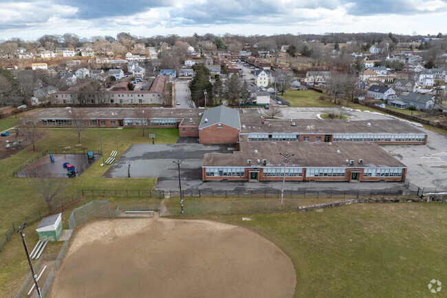 Back side of Maise E Quinn Elementary in West Warwick, Rhode Island.