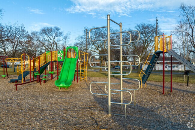 Rotary Park in Center Line has several playscapes and bars to climb on.