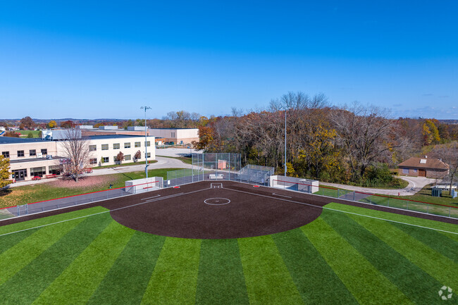 The ball diamond at Asa Clark Middle School at the Pewaukee school district campus.