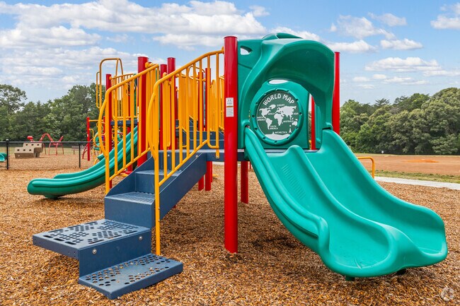Shipley's Choice Elementary School features a large, fenced playground for students to enjoy.