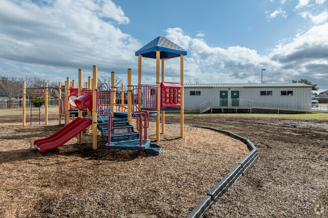 Portables and playgrounds can be found on the backside of campus at Bagdad Elementary School.