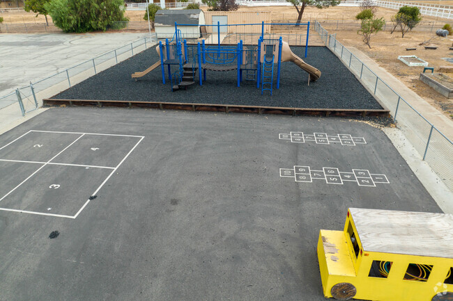 View of recess area at Tres Ninos Union School in San Benito County.