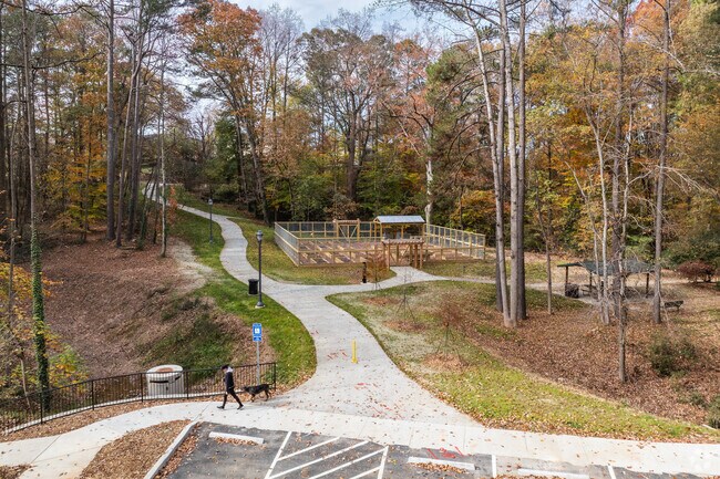 Briarwood Park is a popular spot for Buford Highway locals to stroll through winding forest