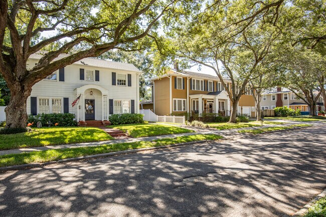 Large Colonial style homes can be found throughout New Suburb Beautiful.