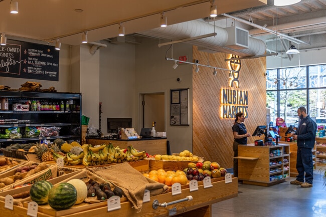 Nubian Markets in Fort Hill has all your everyday groceries and also offer dining options.