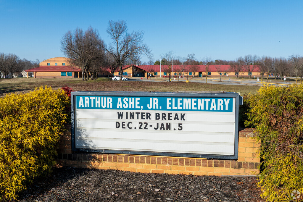 The entrance to Arthur Ashe Jr. Elementary School.