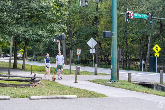 Residents of Whitehall enjoy walking at the Guilford Courthouse National Military Park.