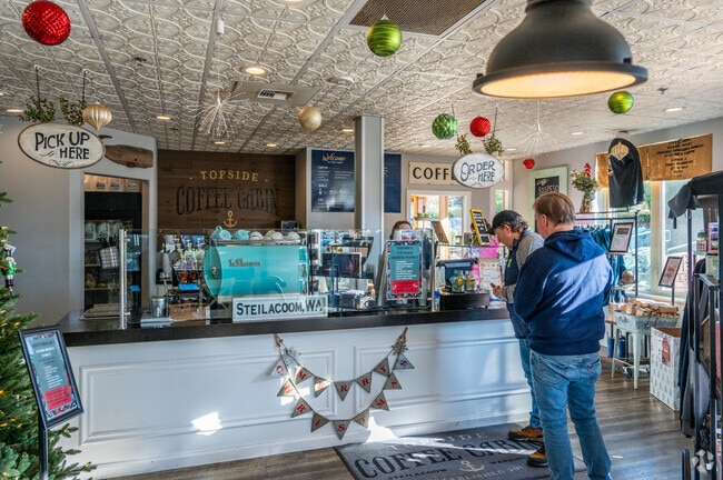 Topside Coffee Cabin in Steilacoom has a variety of items and souvenirs for purchase.
